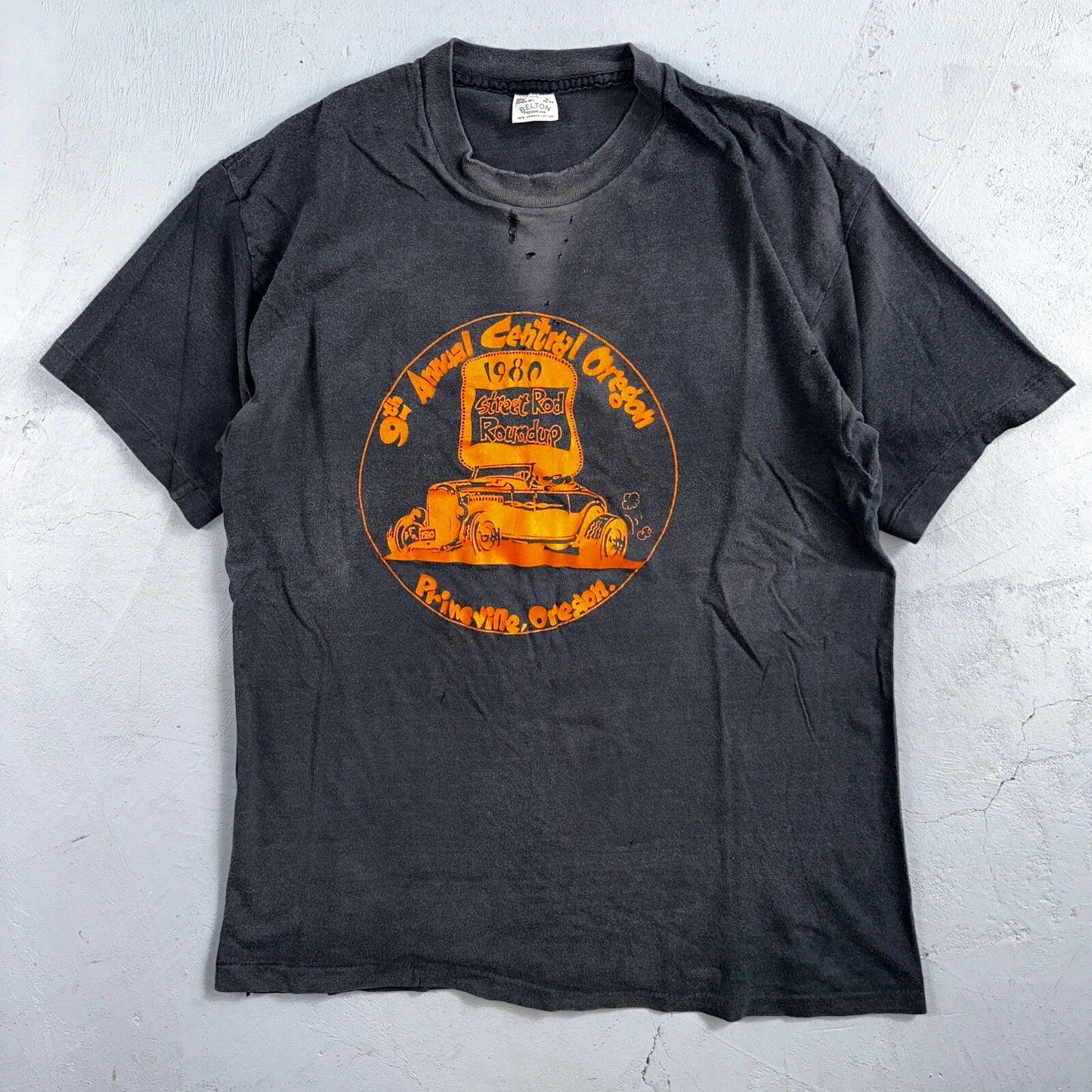 Street Rod Faded Thrashed VTG T Shirt Central Oregon Prineville Cars Racing 80s