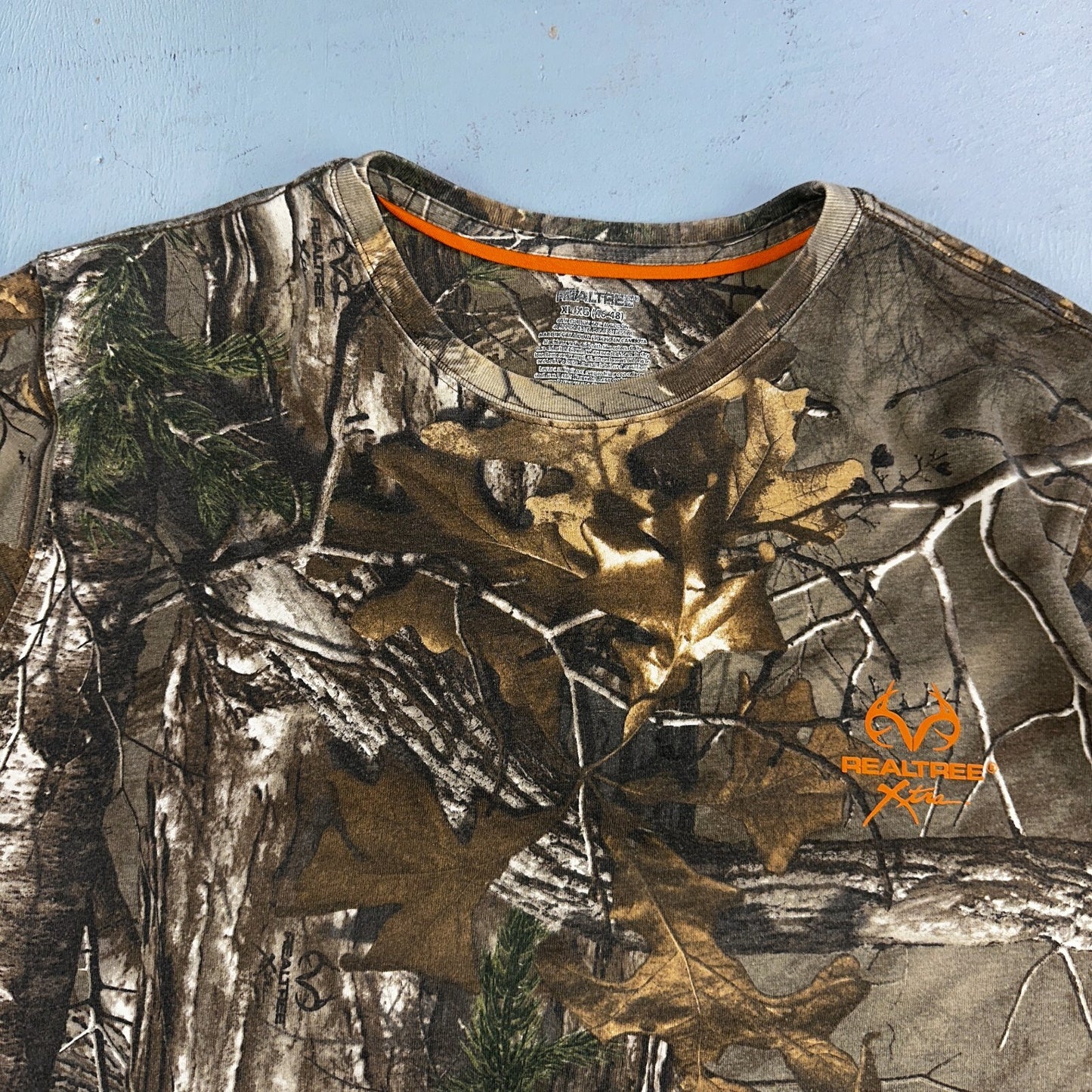 Realtree Camo Short Sleeve VTG Style T Shirt Hunting Trees Camoflauge Y2K Sz XL
