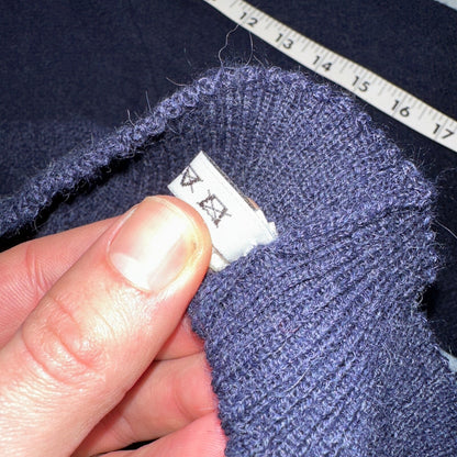 Lemmermayer Blue Sweater 100% Alpaca Cardigan Austria Maus & Hoffman Size 44 VTG