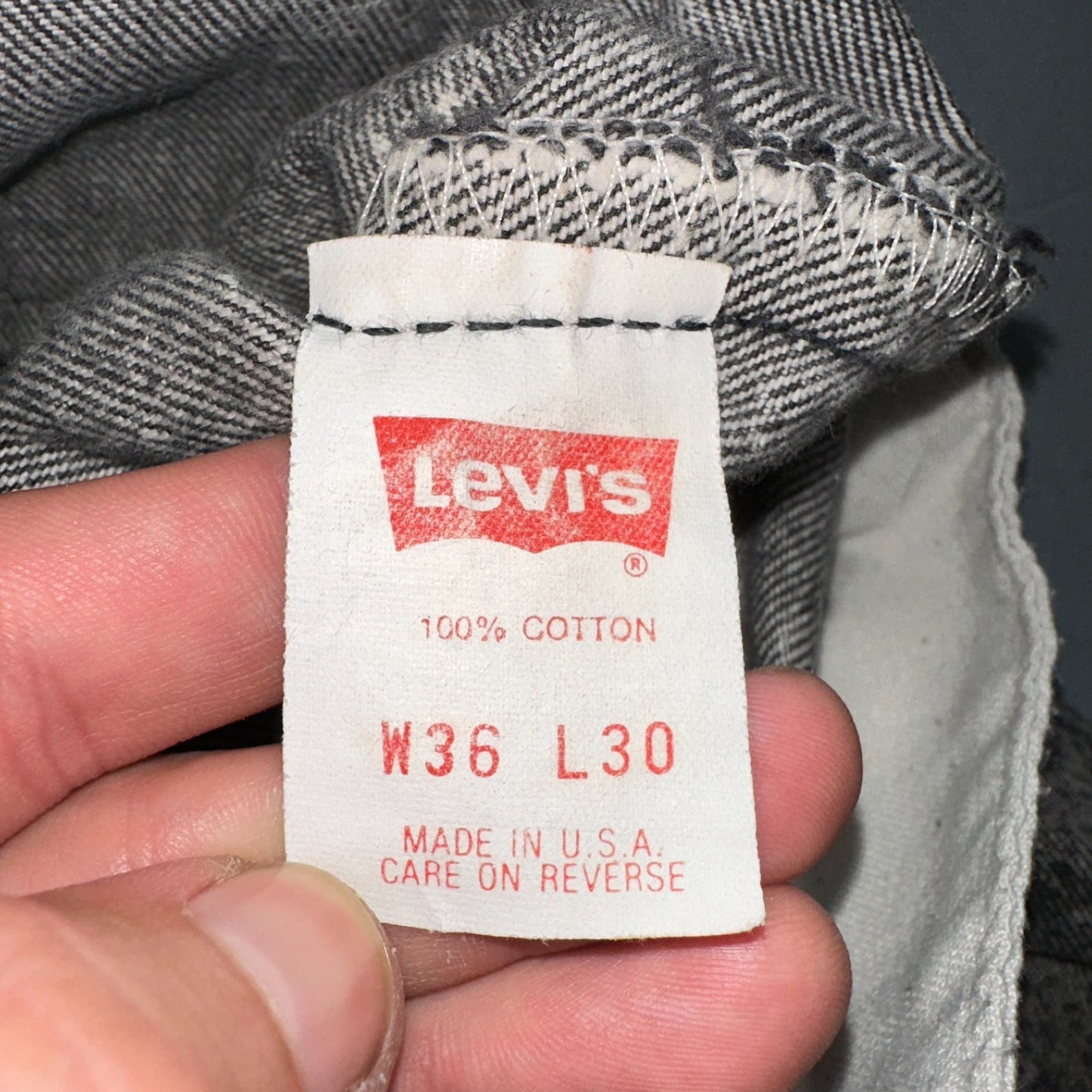 Levis 501 Vintage 80s USA XX Straight Leg Jeans Gray Acid Wash 36x30 Act 34x29