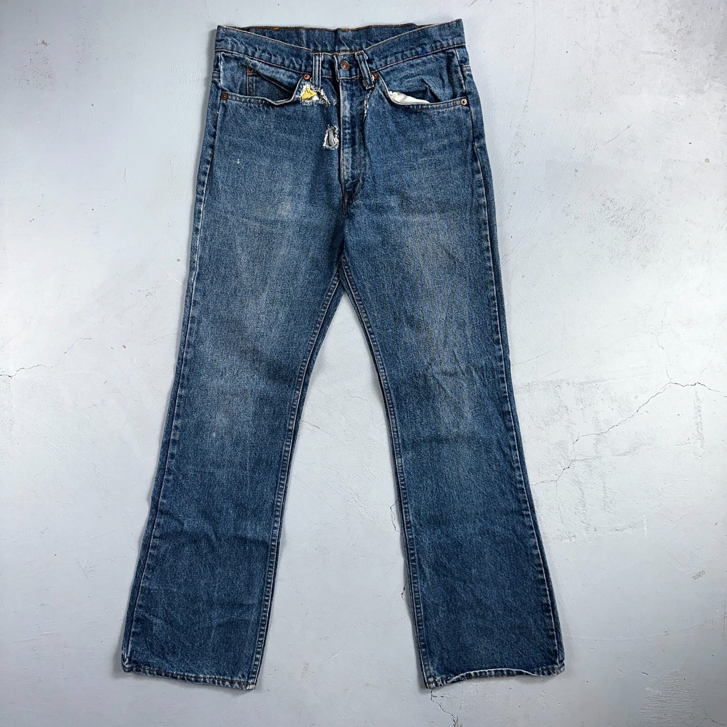 Levis 517 Vintage 80s USA Orange Tab Bootcut Flare Blue Worn Jeans Act 31x30