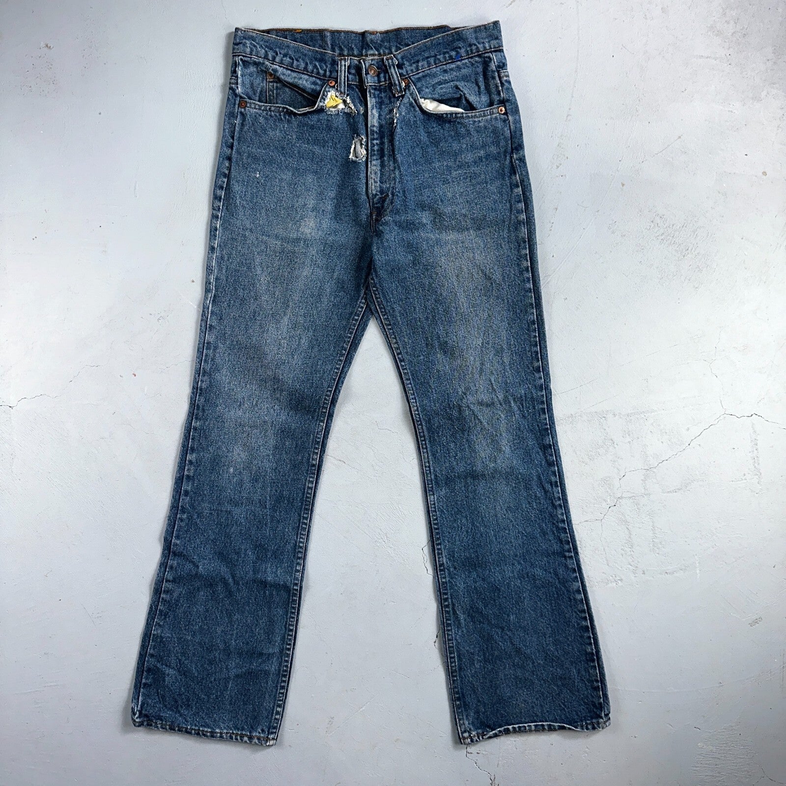 Levis 517 Vintage 80s USA Orange Tab Bootcut Flare Blue Worn Jeans Act 31x30