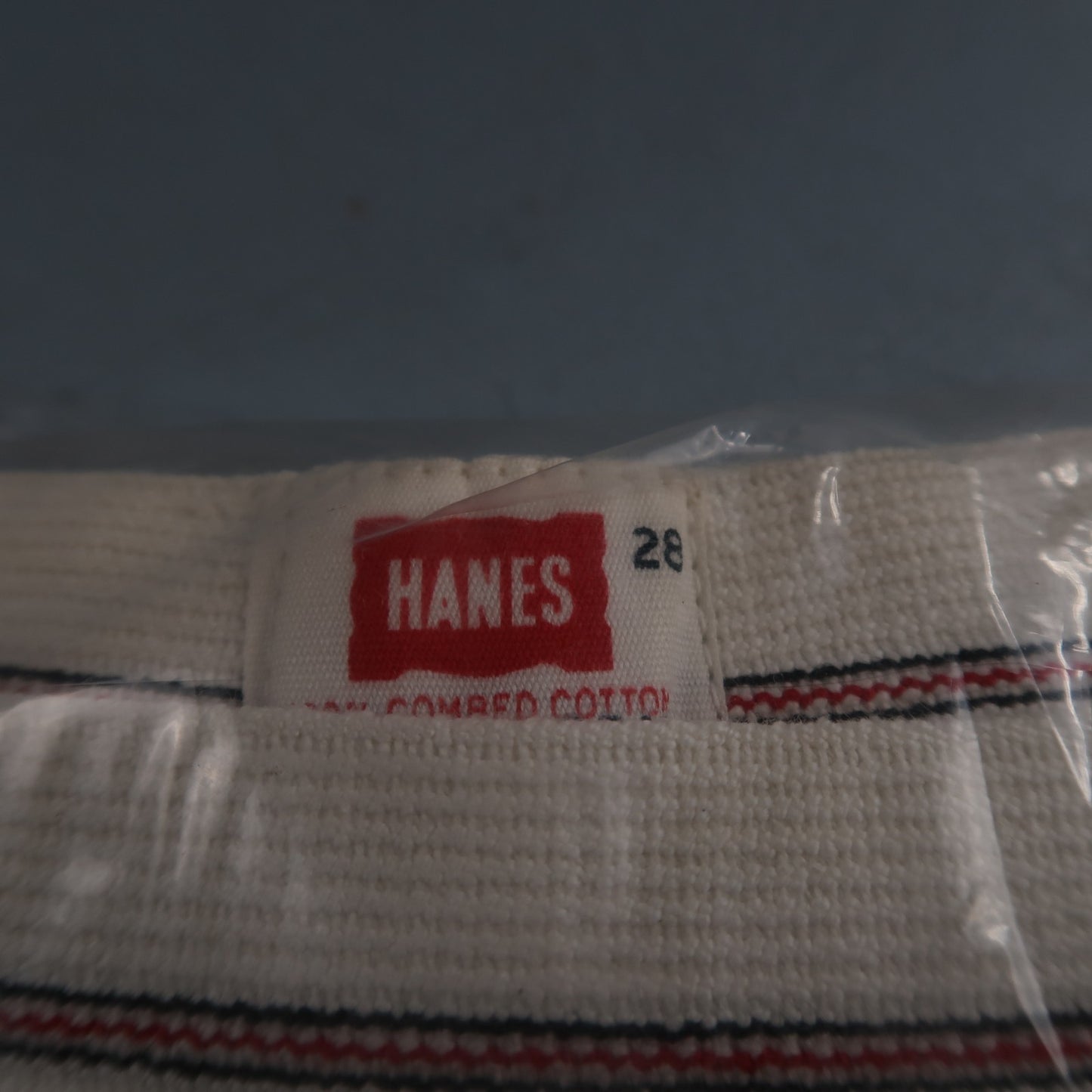 Hanes Briefs NWT Mens 28 White Cotton Black Stripes 3 Pair Vintage USA Lot 1960s
