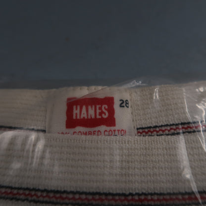 Hanes Briefs NWT Mens 28 White Cotton Black Stripes 3 Pair Vintage USA Lot 1960s