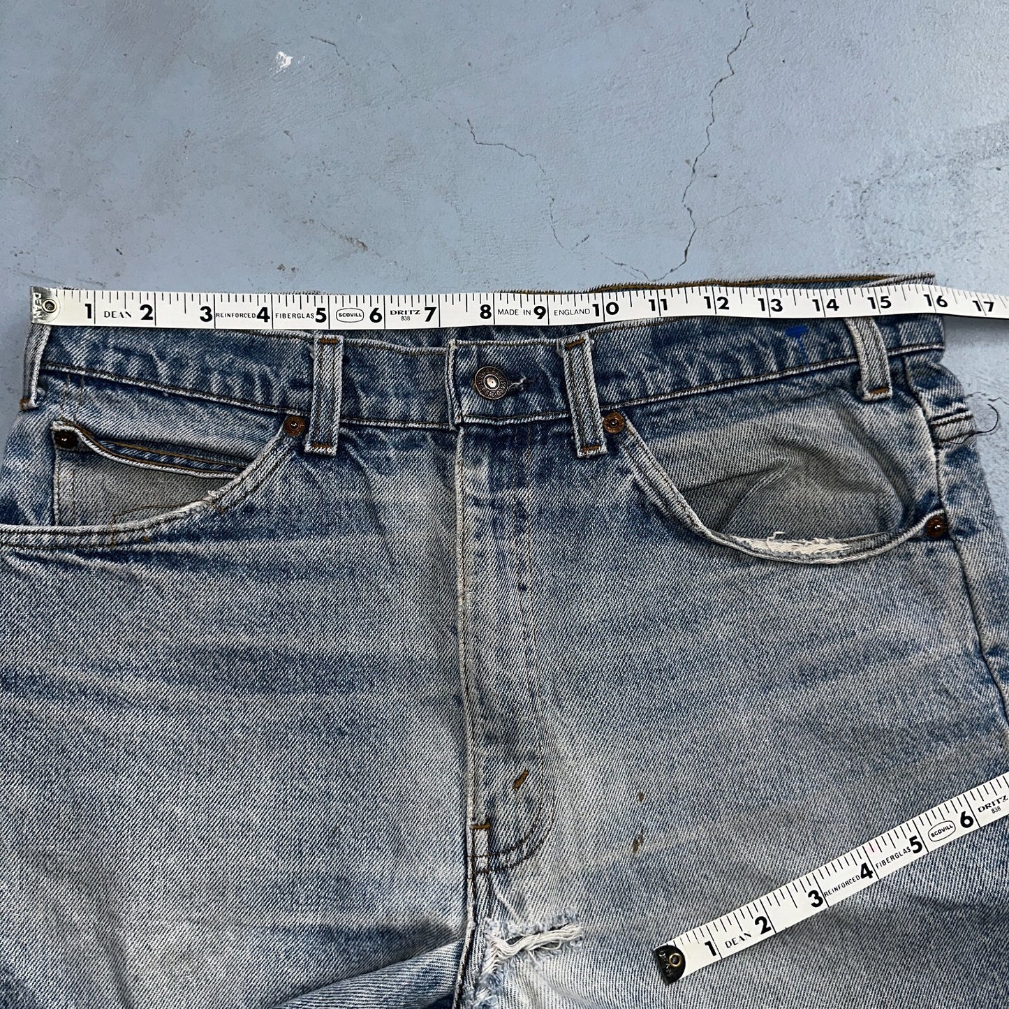 Levis 517 Vintage 80s USA Orange Tab Bootcut Flare Blue Worn Jeans Act 32x27