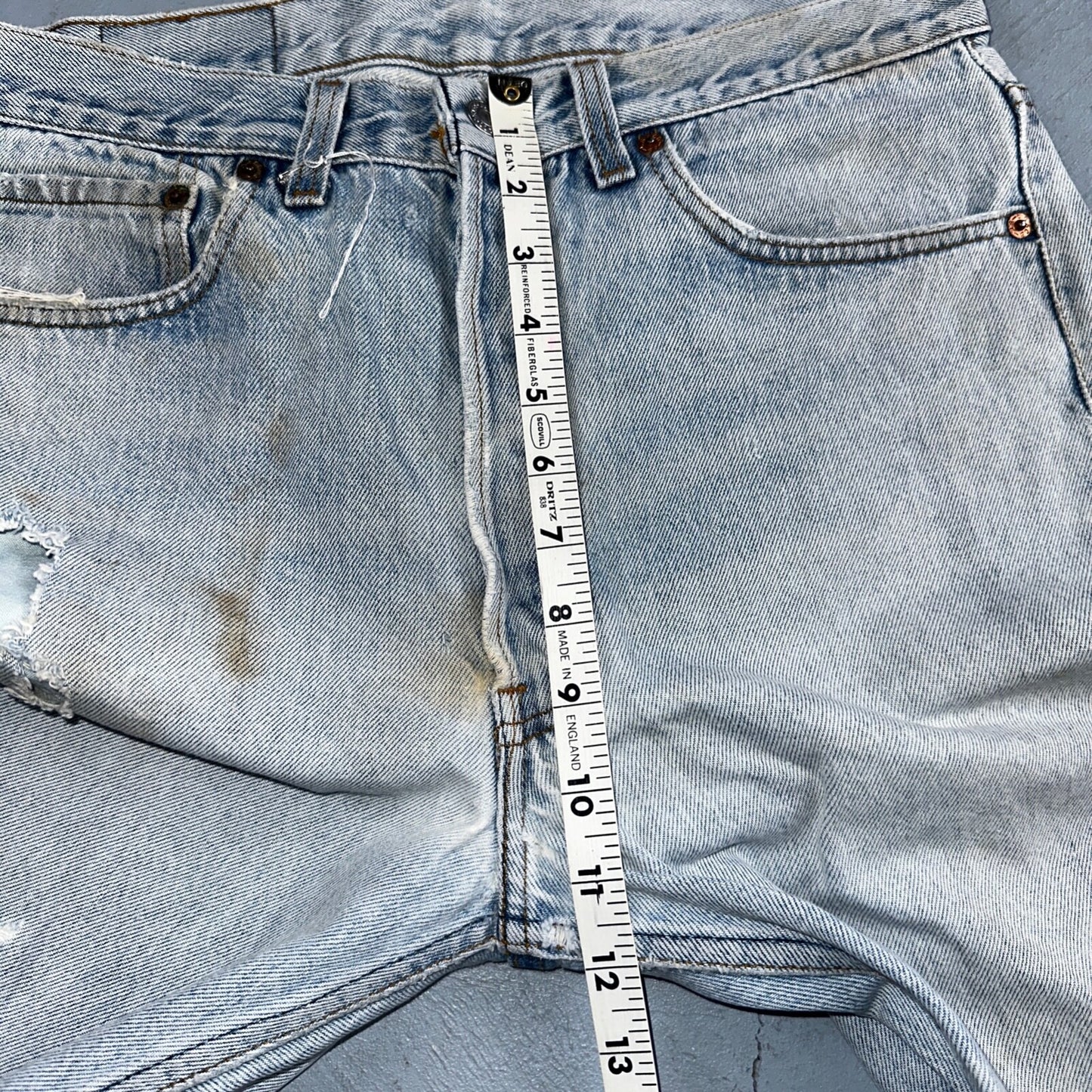 Levis 501 Vintage 90s USA XX Straight Leg Jeans Blue Light Wash 34x36 Act 31x32