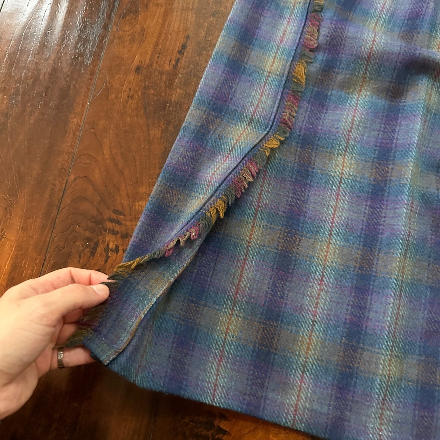 VTG USA Rockabilly Womens Dress Skirt 60s 70s Bottom Plaid Cute Wool