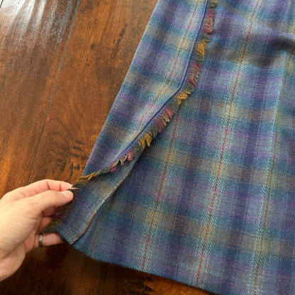 VTG USA Rockabilly Womens Dress Skirt 60s 70s Bottom Plaid Cute Wool