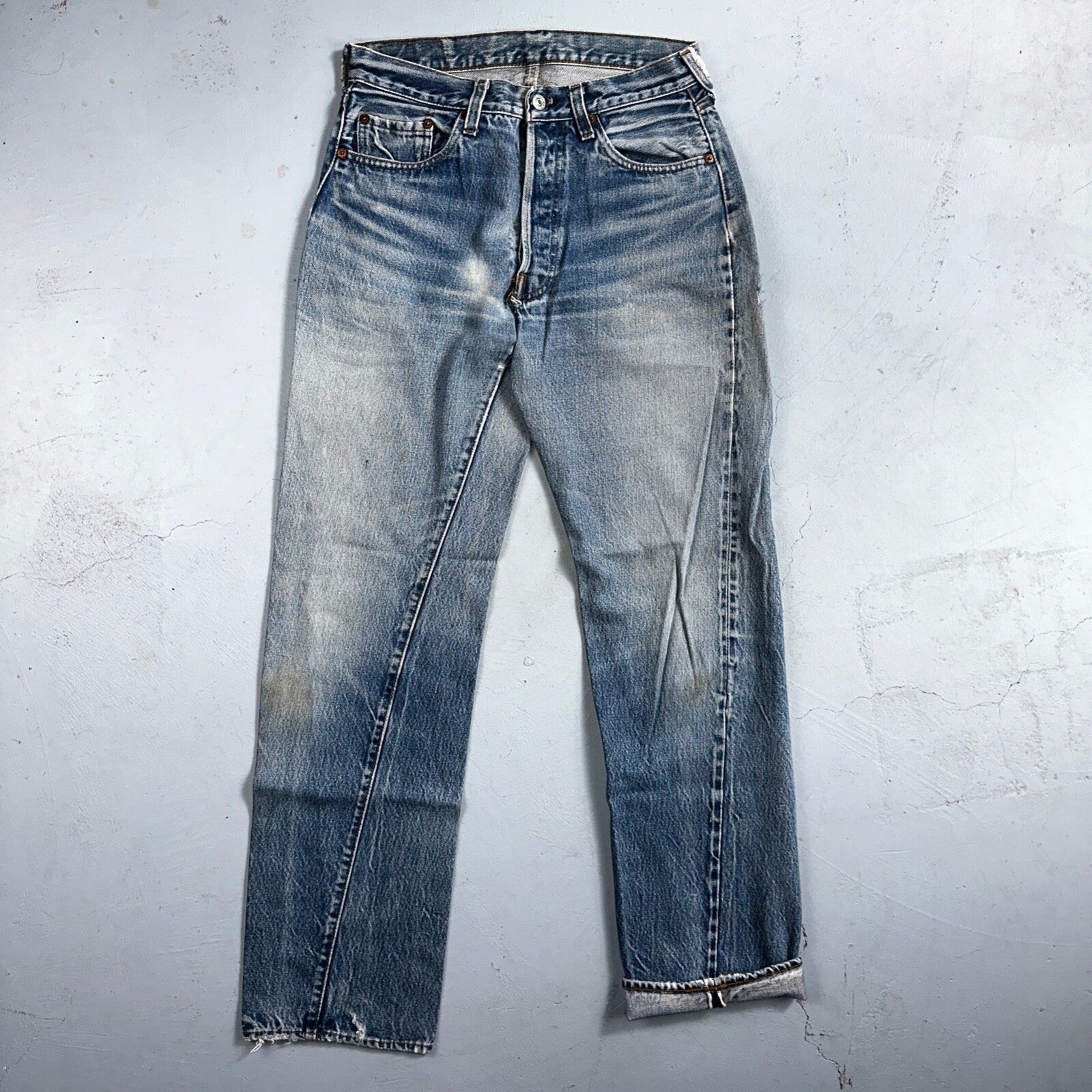 Levis 501 Vintage 80s Redline Selvedge USA XX Jeans Light Wash 1980s Act 28x32