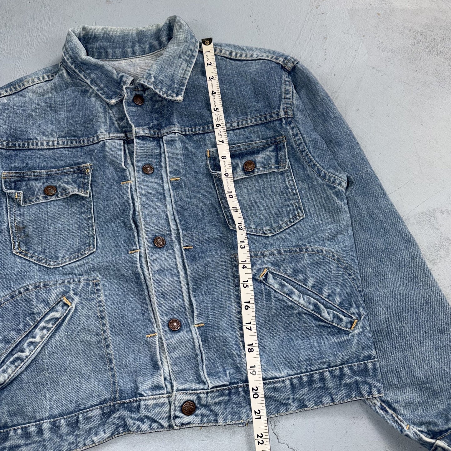 VTG Penneys Ranch Craft Selvedge Denim Jacket Cotton Type 2 Rockabilly 60s