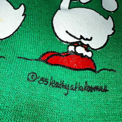 Ducks Novelty Sweatshirt XL 1980s VTG Crewneck Christmas Cute Green Holidays 80s