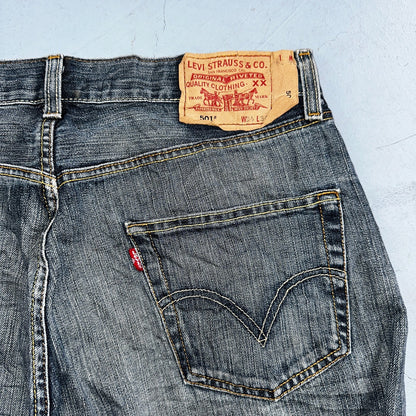 Levis 501 Vintage Y2K XX Straight Leg Jeans Blue Med Wash 34x34 Act 34x32