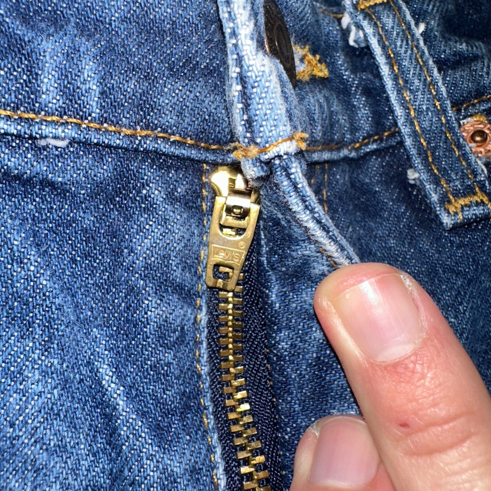 Levis 505 Vintage 90s Orange Tab Jeans Blue Med 501 Wash 33x34 Act 31x33