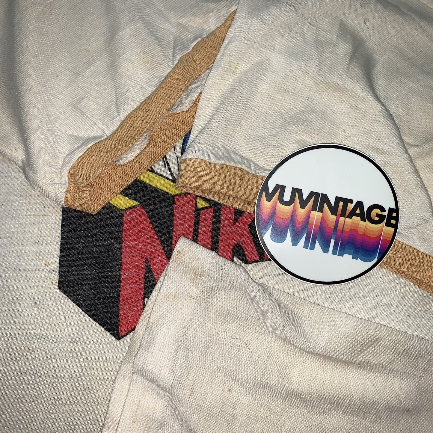 NIKEMAN 70s Vintage Nike T Shirt Ringer OG Rare Grail Geisha Hike Superman Rap