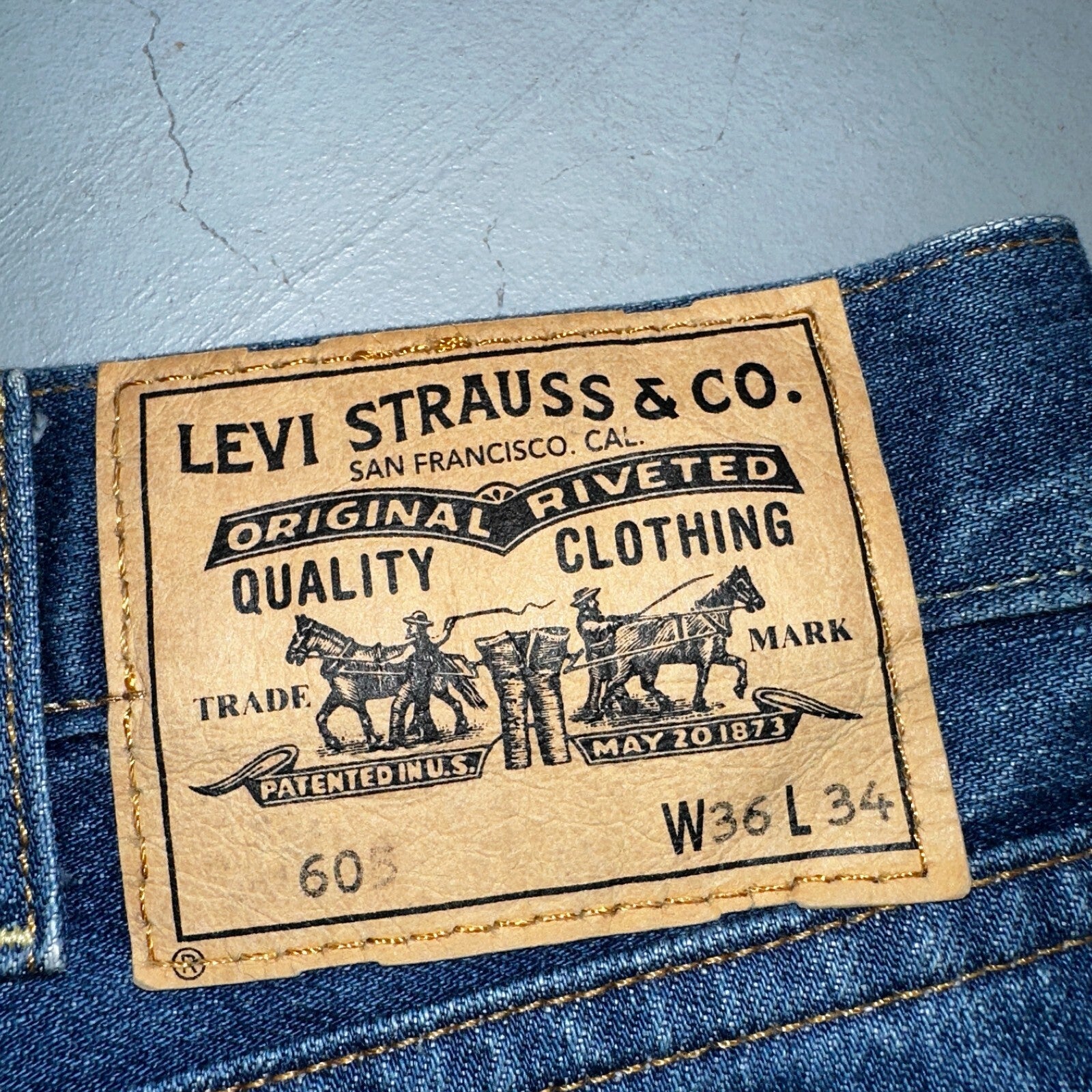 Levis 605 Vintage LVC Orange Tab Slim Blue Med Wash Y2K 36x34 Jeans Act 36x32