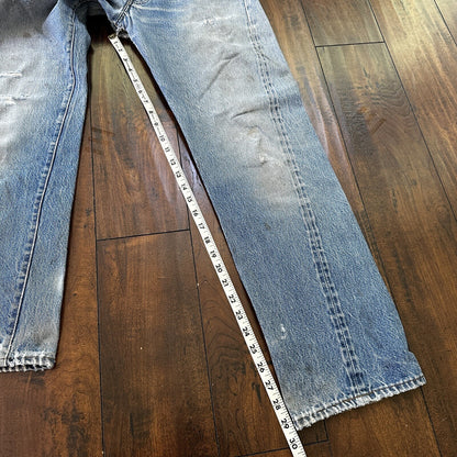 Levis Vintage 80s Redline Selvedge USA 501 XX Jeans Light Wash 31x33 Act 28x29