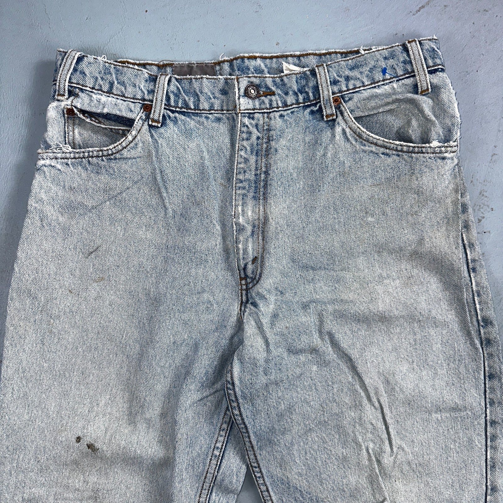 Levis 550 Vintage 90s USA Orange Tab Relaxed Blue Ligh Wash Jeans 36x32 Ac 33x30