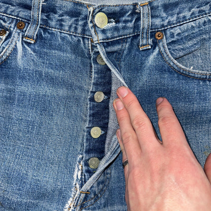 Levis 501 VTG 70s SS Redline Selvedge Jeans XX Med Wash 35x32 Act 32x28
