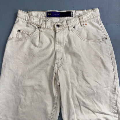 Levis SilverTab Vintage USA 90s Baggy Denim Jeans White Silver 34x30 Act 32x29