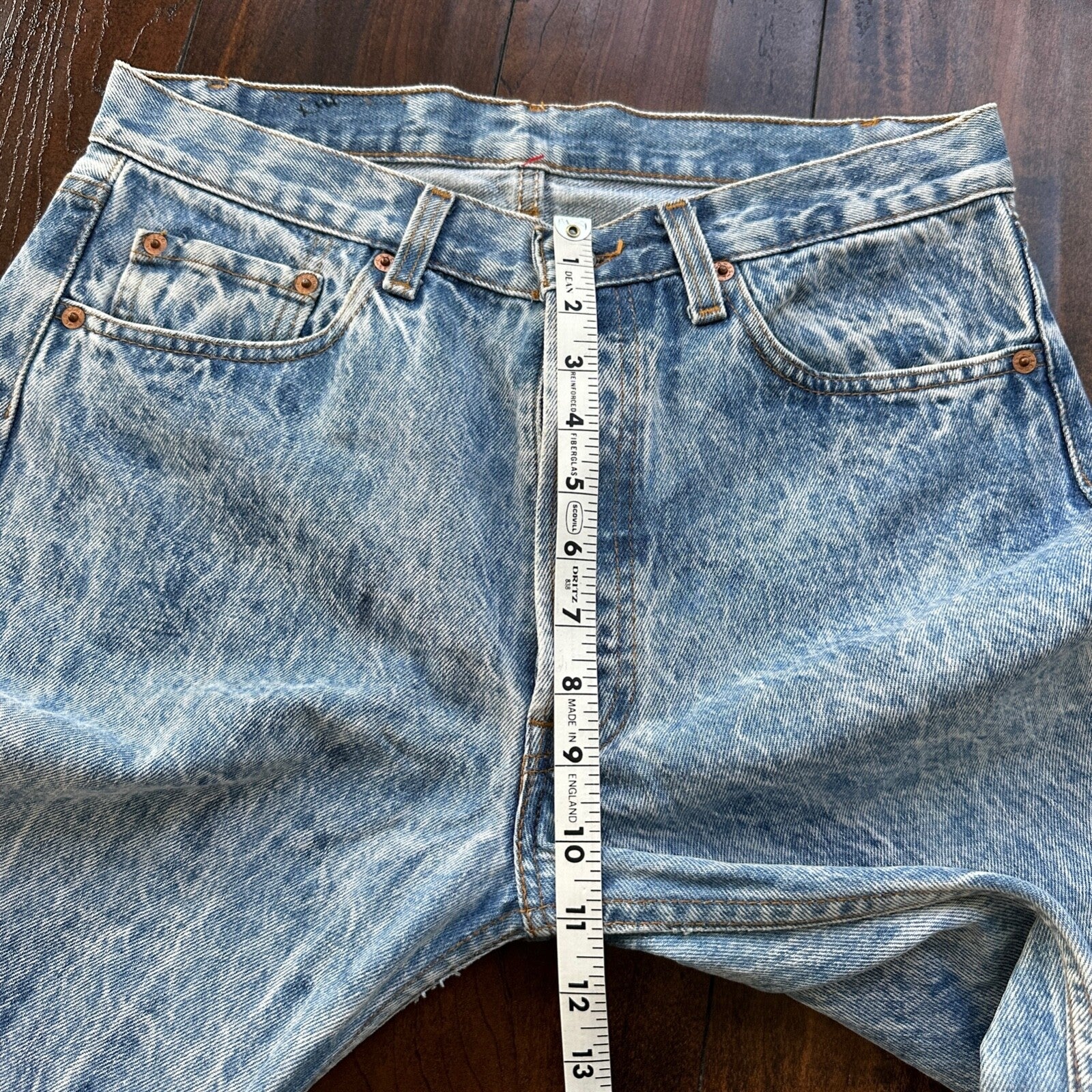 VTG 90s Levis 501 Button Fly 33x34 USA Tag Jeans Acid Wash 80s Act 30x33