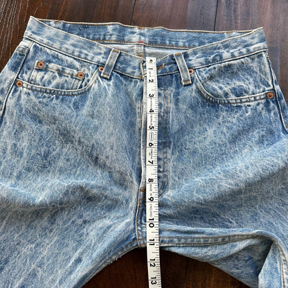 VTG 90s Levis 501 Button Fly 33x34 USA Tag Jeans Acid Wash 80s Act 30x33