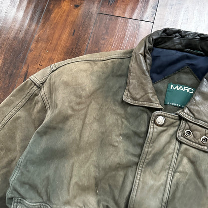 Andrew Marc NEW YORK Mens Suede Leather Coat Jacket Boxy Vintage Y2K 90s A2