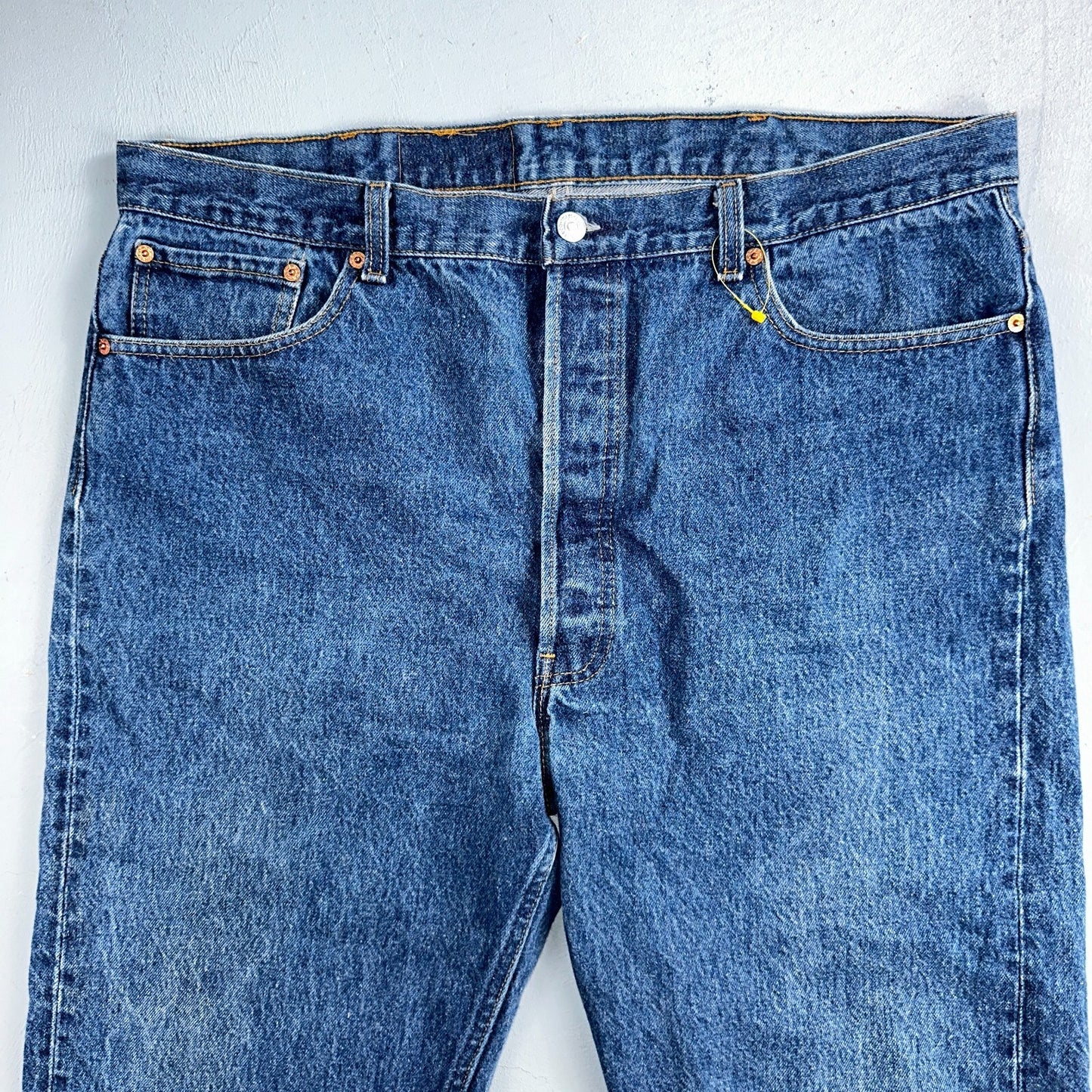 Levis 501 Vintage 90s USA XX Straight Leg Jeans Blue Med Wash 42x32 Act 39x29