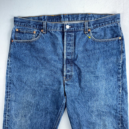 Levis 501 Vintage 90s USA XX Straight Leg Jeans Blue Med Wash 42x32 Act 39x29