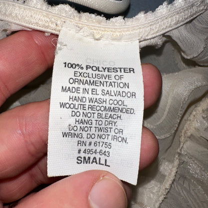 VTG 1970s Chico Lingerie Slip Dress Sleepwear Full Sweep Nightgown Lace Hearts