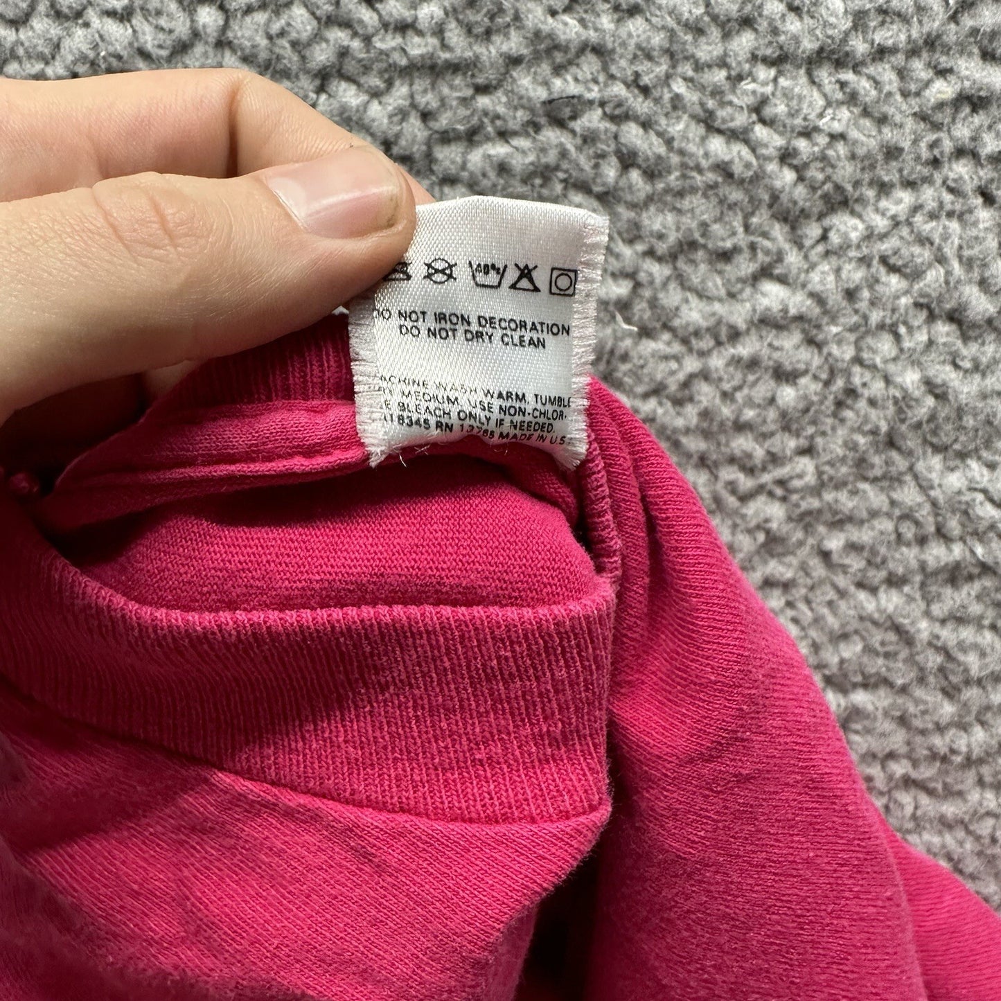 Vintage Pink T Shirt Mens 90s Blank Essential Lot Rap Single Pocket Selvedge