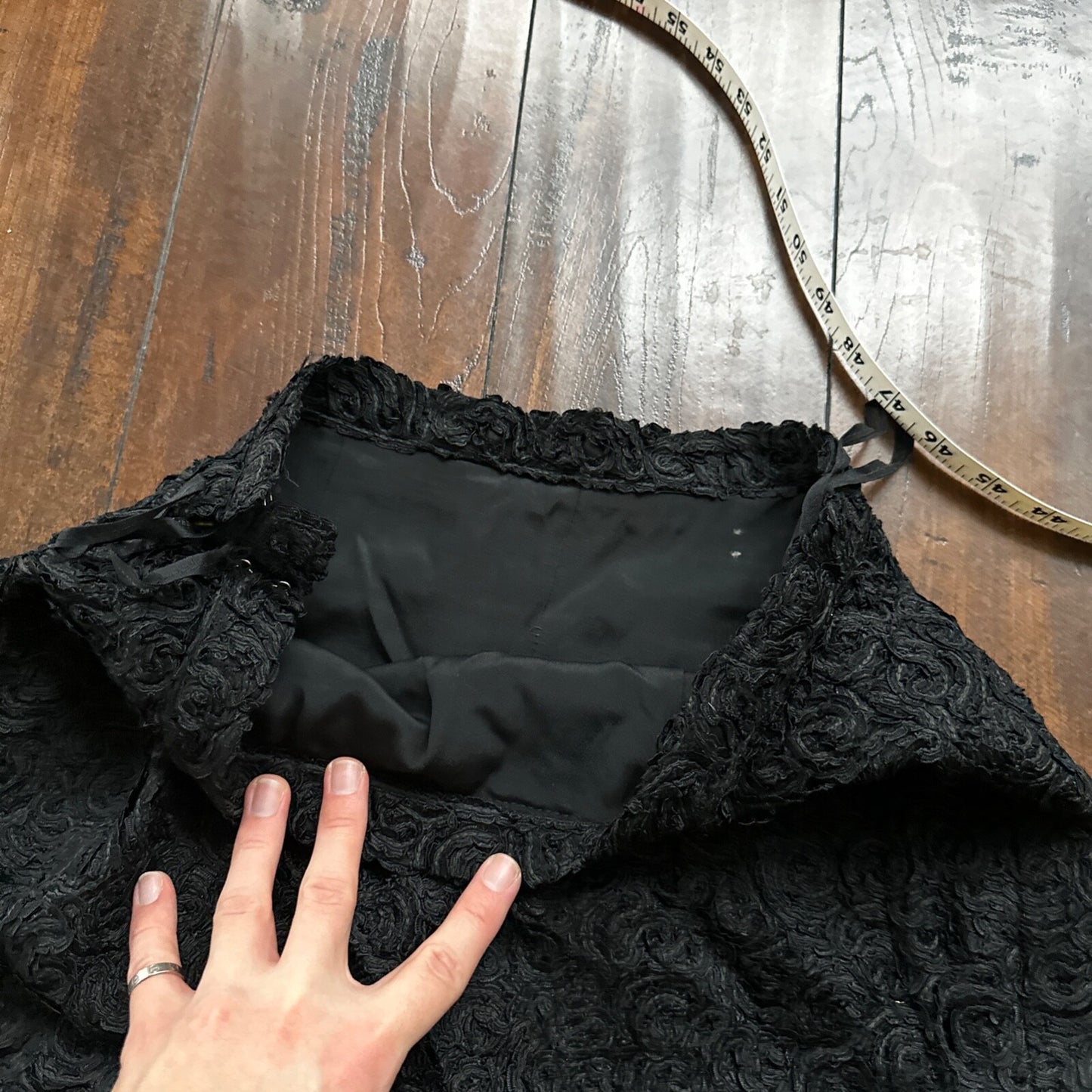 1960’s VTG Wool Cardigan Coltalia Imports Black Women’s Rockabilly 60s Skirt