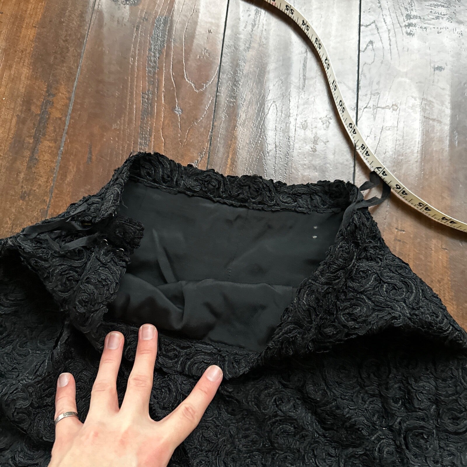 1960’s VTG Wool Cardigan Coltalia Imports Black Women’s Rockabilly 60s Skirt