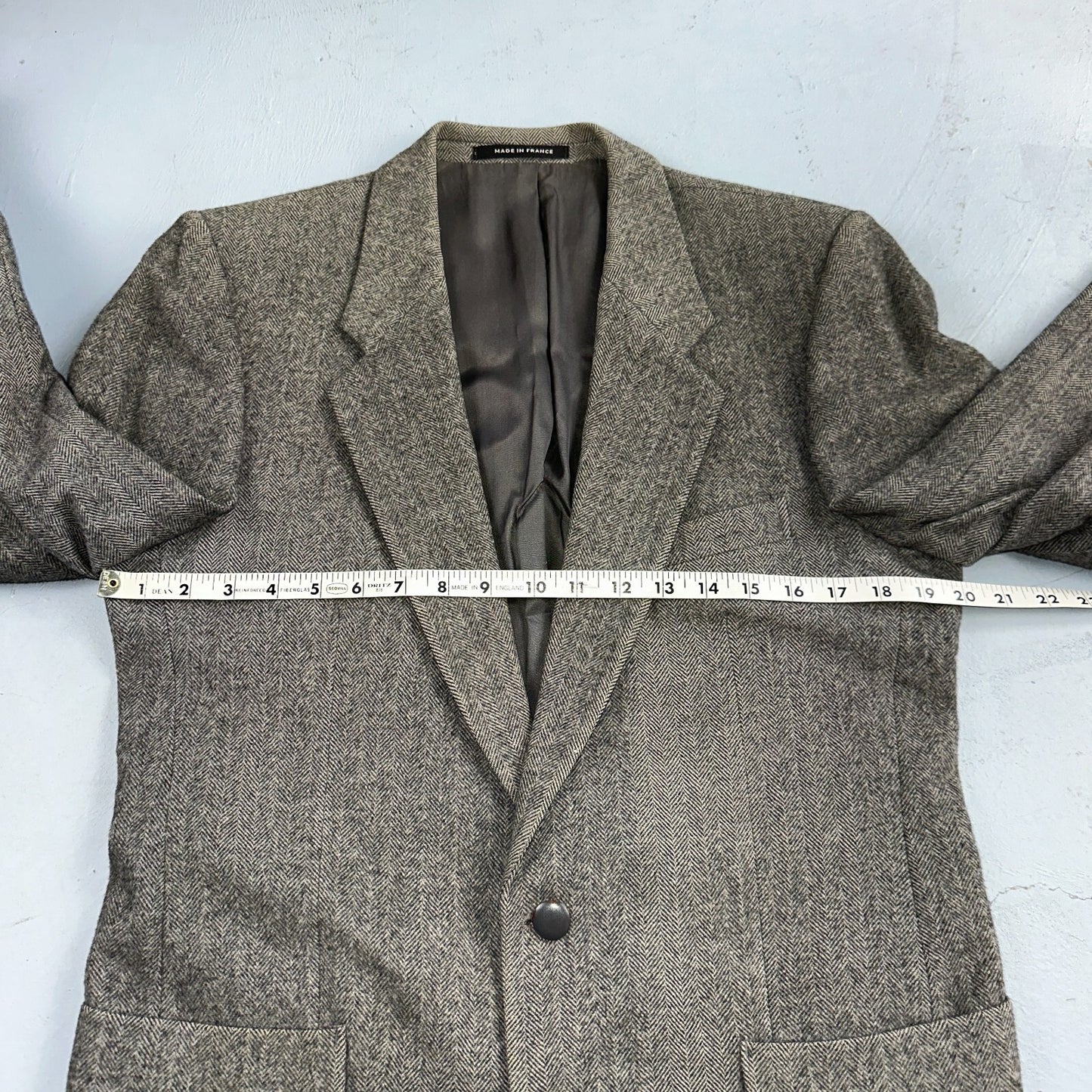 YSL Yves Saint Laurent Vintage Gray Tweed Jacket 38 Blazer Coat France Suit 80s