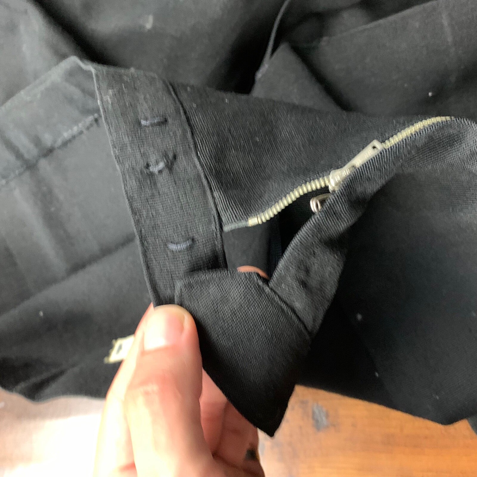 Vintage USA Rockabilly Womens Dress Black Skirt 60s 70s Top Bottom Sanforized