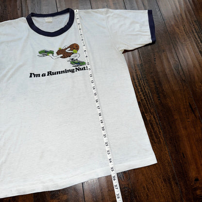 Nike Vintage 1970s RARE T Shirt Mens XL 70s Peanut A Running Nut