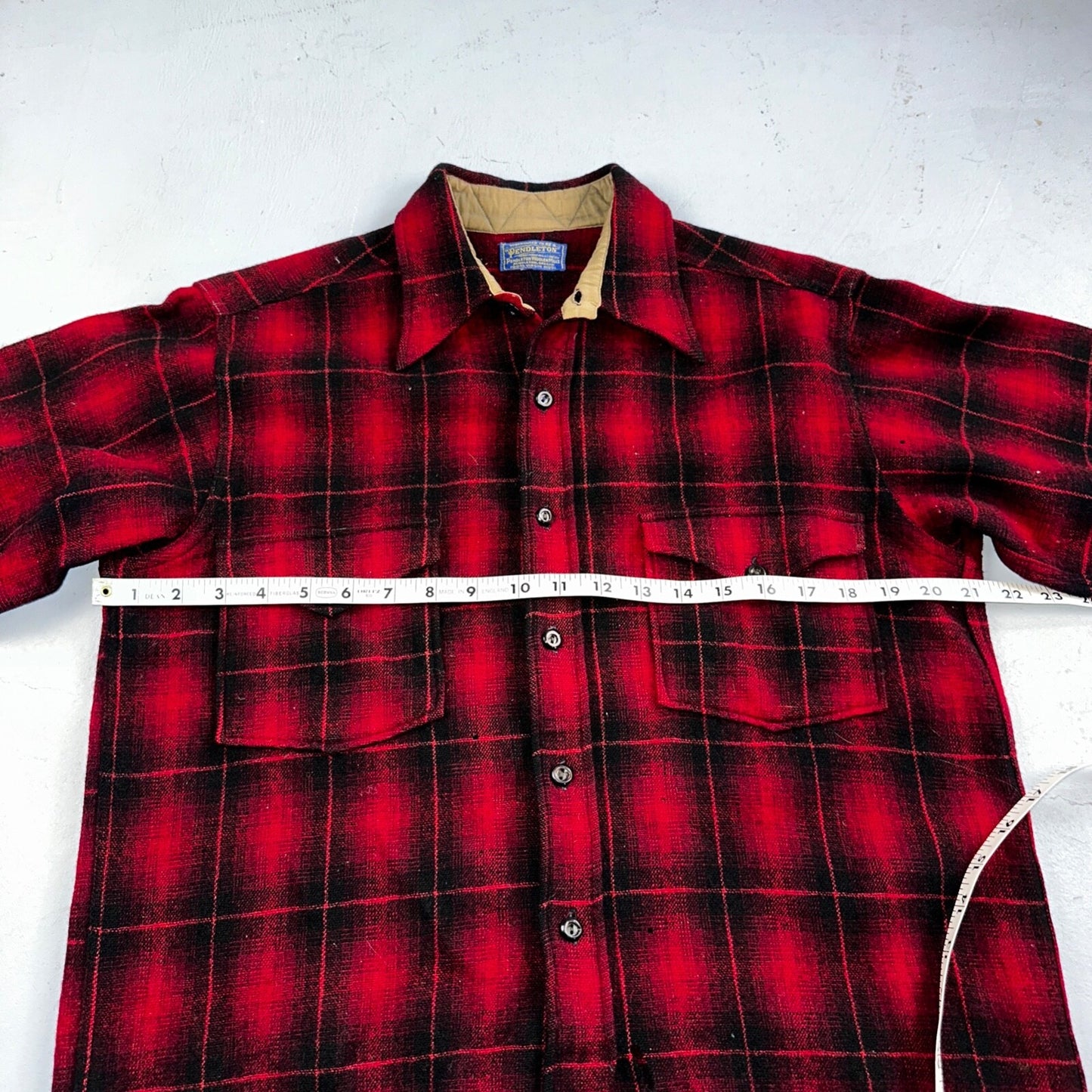 Pendleton 1930s VTG Wool Shirt Jacket Long Sleeve Flannel Buffalo Plaid 30s 40s