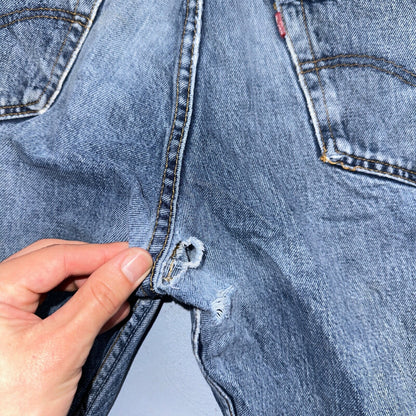 Levis 501 Vintage 90s UK XX Straight Leg Jeans 36x32 Blue Med Wash Act 33x30