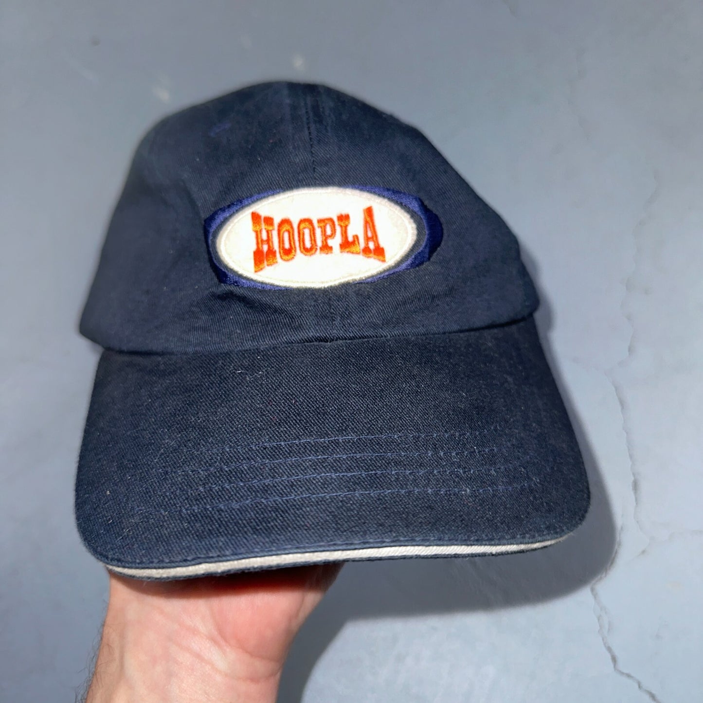 Hoopla Funny VTG Hat Cap Snapback Sponge Bob Navy Blue Sportsman Cool 90s