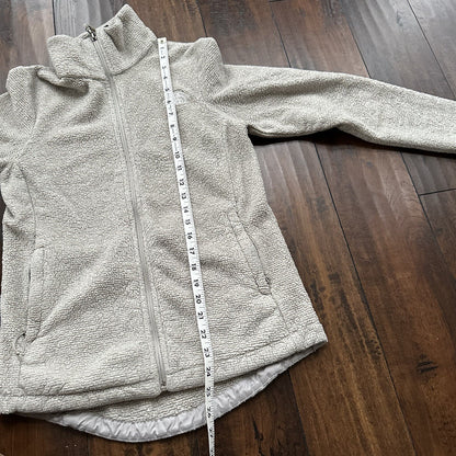 The North Face Fleece Jacket Womens Med Full Zip Sweatshirt Soft Oatmeal Sherpa