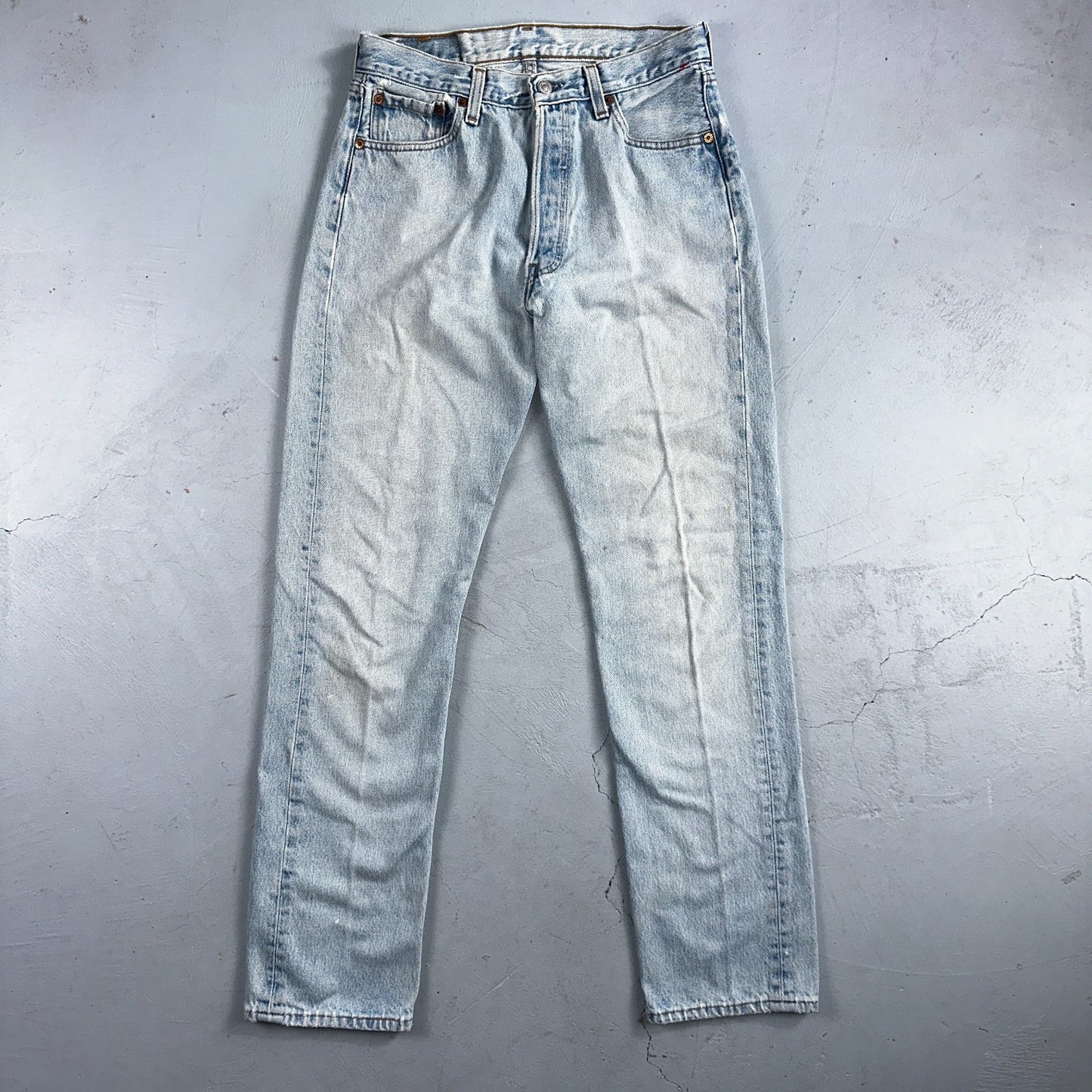 Levis 501 Vintage 90s USA XX Straight Leg Jeans Blue Light Wash 30x32 Act 28x30