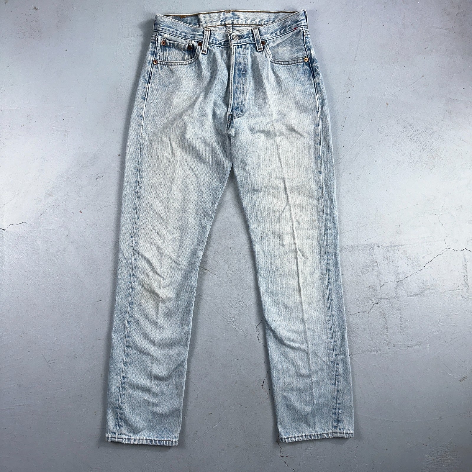 Levis 501 Vintage 90s USA XX Straight Leg Jeans Blue Light Wash 30x32 Act 28x30