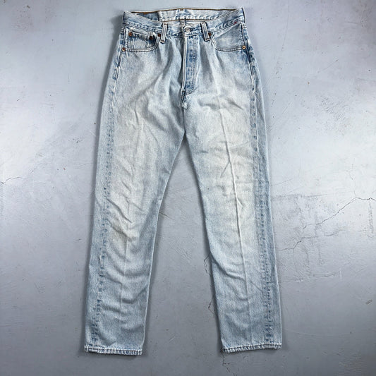 Levis 501 Vintage 90s USA XX Straight Leg Jeans Blue Light Wash 30x32 Act 28x30