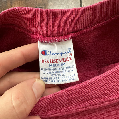 Vintage Champion 90s USA Pink Reverse Weave Sweatshirt Blank 70s Gusset Jumper