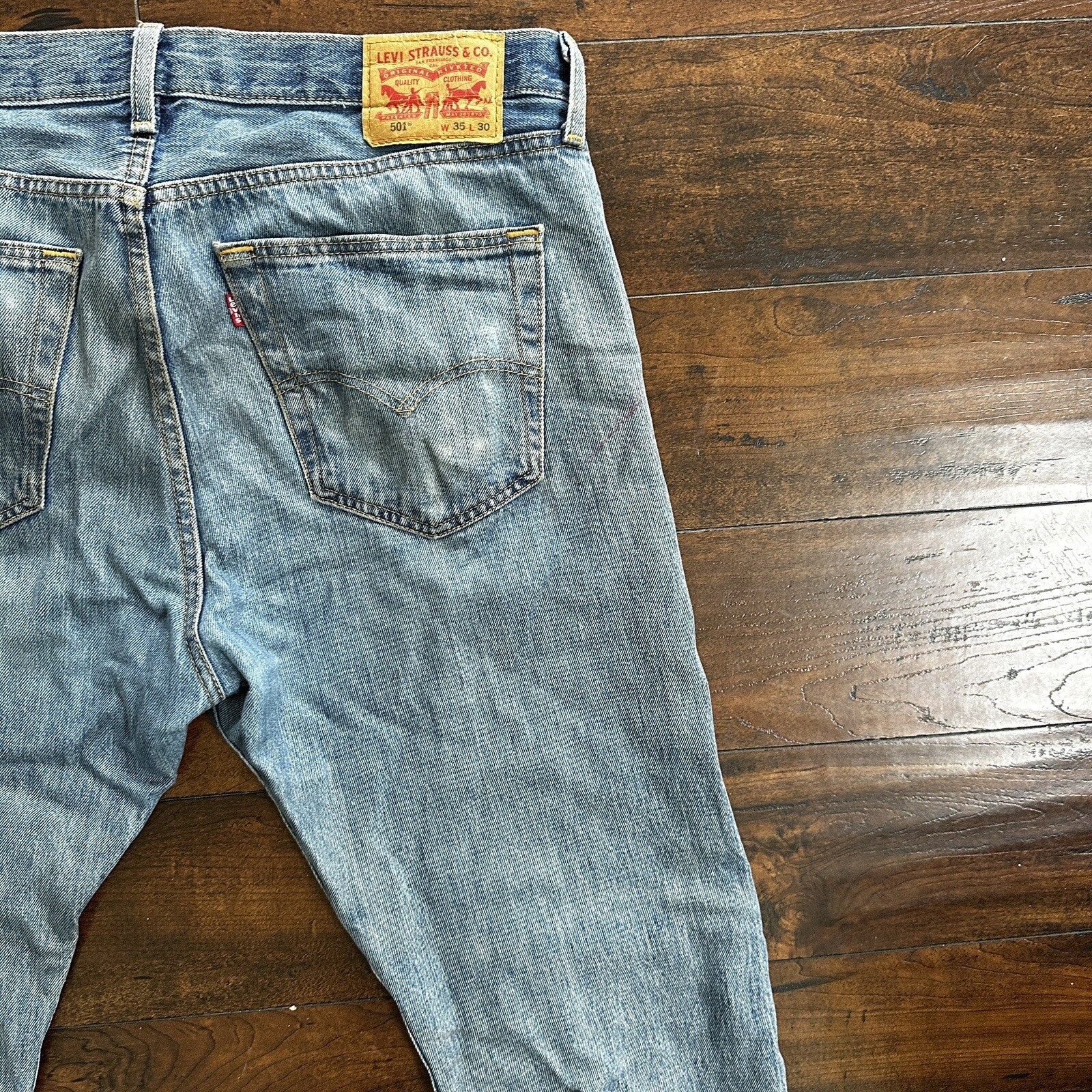 Levis 501 Vintage Y2K Straight Leg XX 2000s Jeans 35x30 Light Wash 36x28
