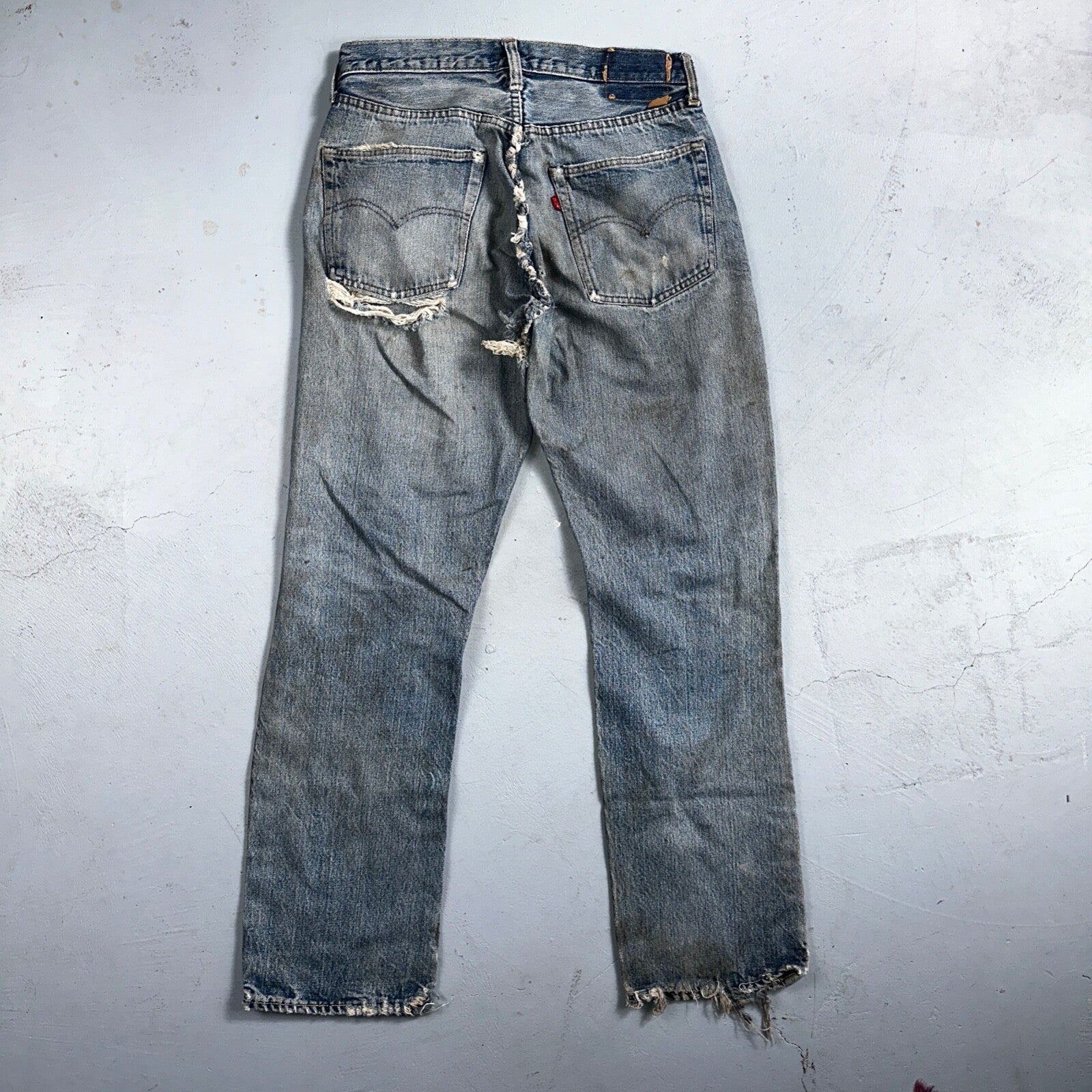 Levis 501 VTG 70s SS Redline Selvedge Jeans XX Thrashed Ripped Act 29x29