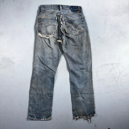 Levis 501 VTG 70s SS Redline Selvedge Jeans XX Thrashed Ripped Act 29x29