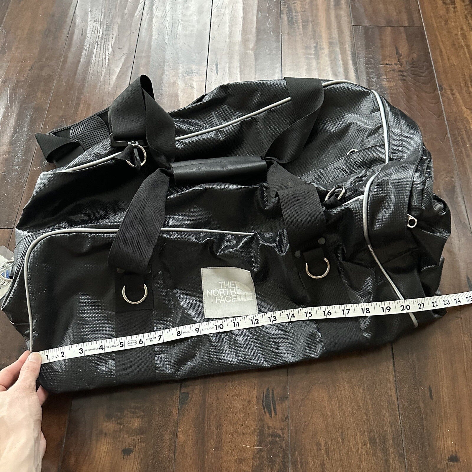 VTG North Face SKI Gear Duffle Gym Bag USA Made Leather Handle Rubber Coated 80s