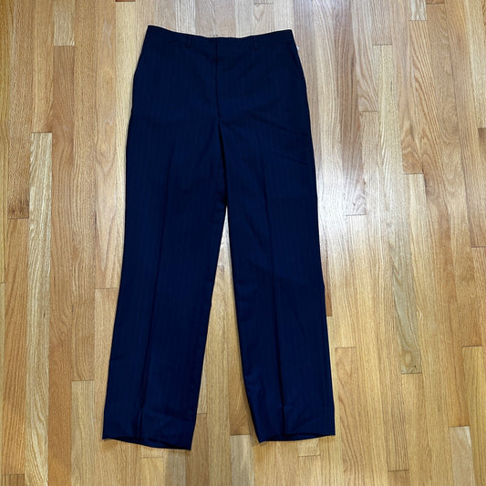 VTG 50s Navy Dress Pants Trousers Talon Fly Size 32x29 1960s Slacks Pinstripe