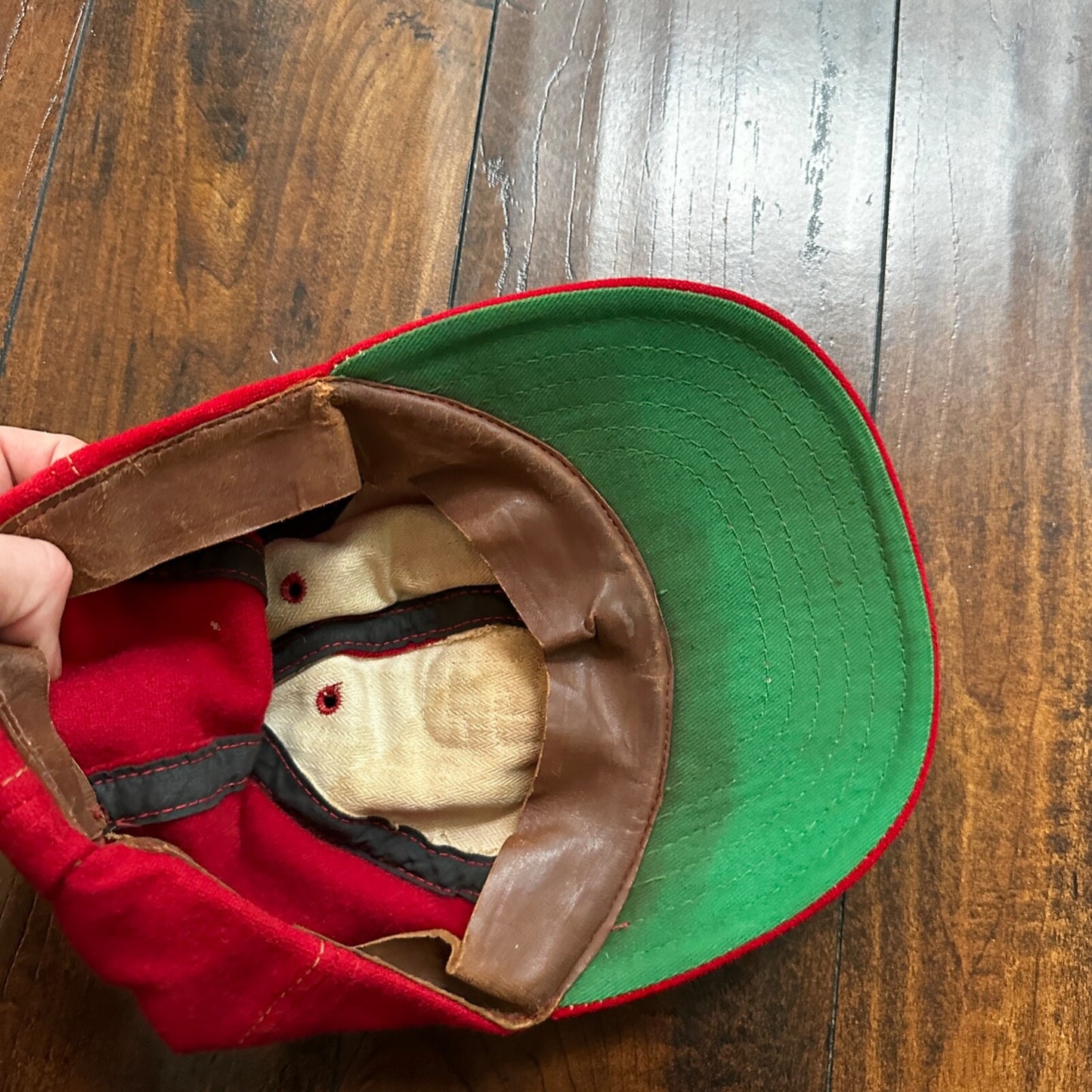 LG Wool 1960s 60s 70s Vintage Hat Cap Snapback Red 7 1/4 Rockabilly Hip Cool