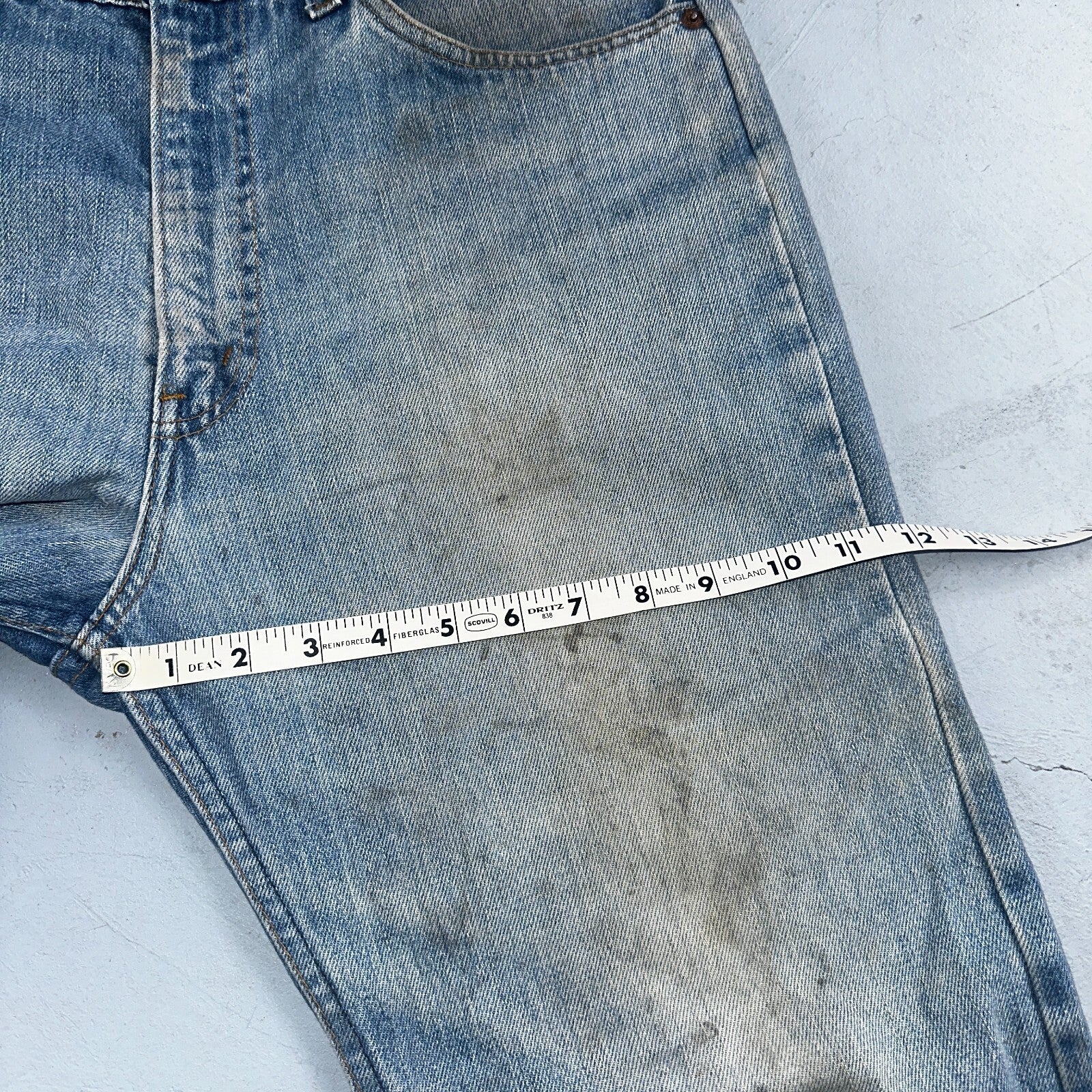 Levis 517 Vintage 80s USA Orange Tab Bootcut Flare Blue Jeans Talon Act 34x29